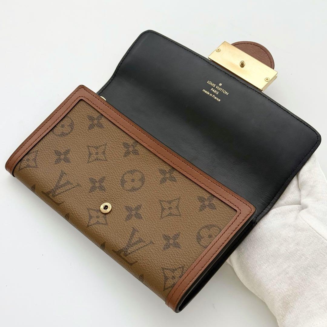 極美品 現行✨ルイヴィトン モノグラム リバース ドーフィーヌ サラ 長財布
