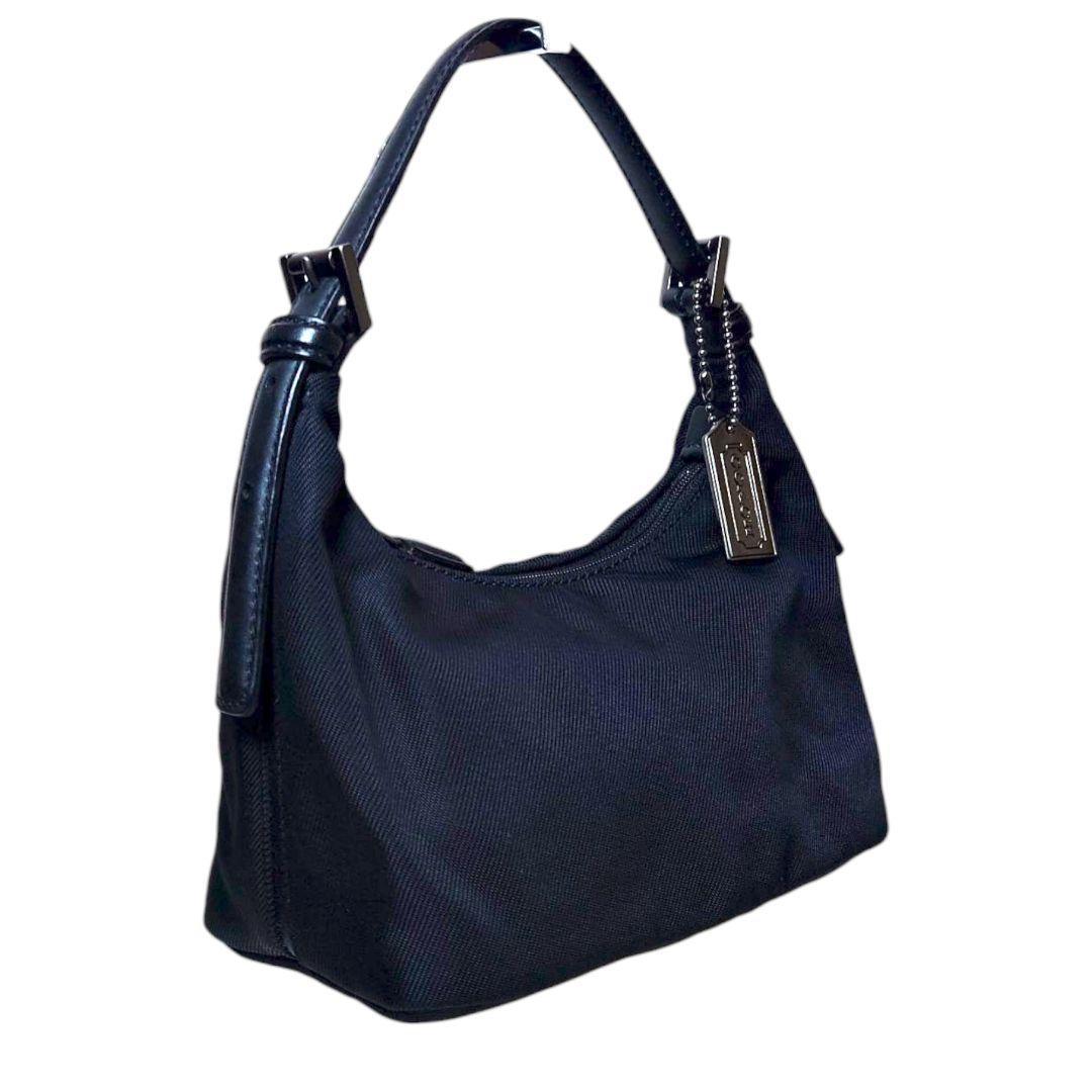 美品 COACH 7428 黒 ナイロン レザー ミニハンドバッグ - メルカリ