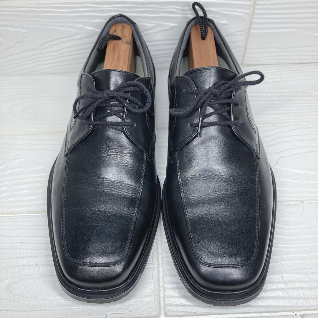 【美品】　ペダラ　アシックス　ビジネスシューズ　24.5㎝　黒　スクエア　レザー