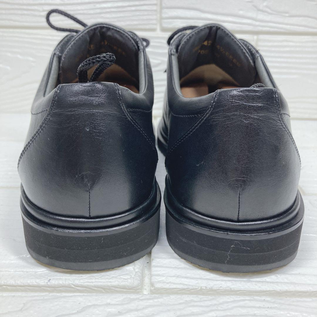 【美品】　ペダラ　アシックス　ビジネスシューズ　24.5㎝　黒　スクエア　レザー