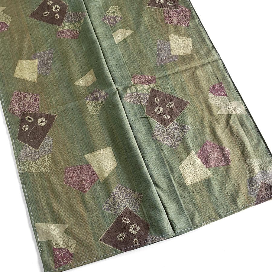 十日町紬 七代目 吉澤与市 伝統工芸作家 絞り 型染め 未仕立て 仮縫い 十日町紬 七代目 吉澤与市 伝統工芸作家 絞り 型染め 未仕立て 仮縫い