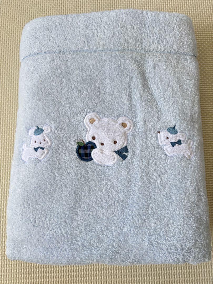 familiar タオルケット 水色 水通しのみ美品　ファミリアブルー　チェック