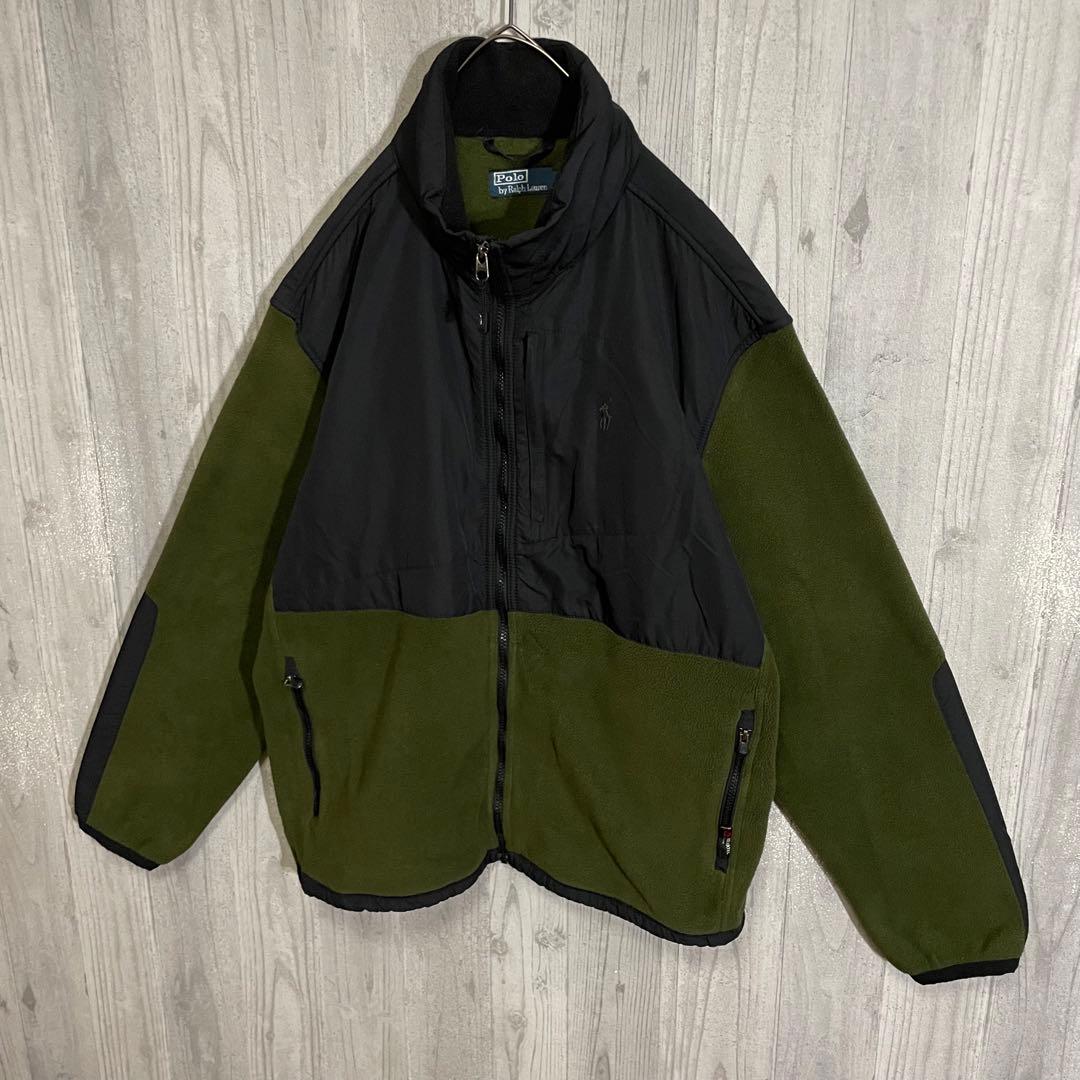 モデル ラルフローレン 刺繍ロゴ入 素材切替フリースジャケット XLXL LL Polo By Ralph Lauren WWW_SHINETEETH_COM