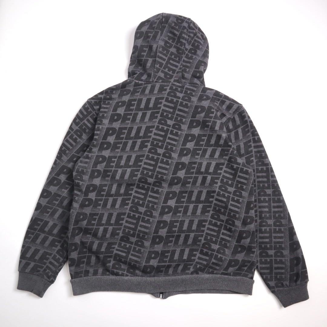 00s PELLE PELLE ロゴ 総柄 ジップパーカー フーディー