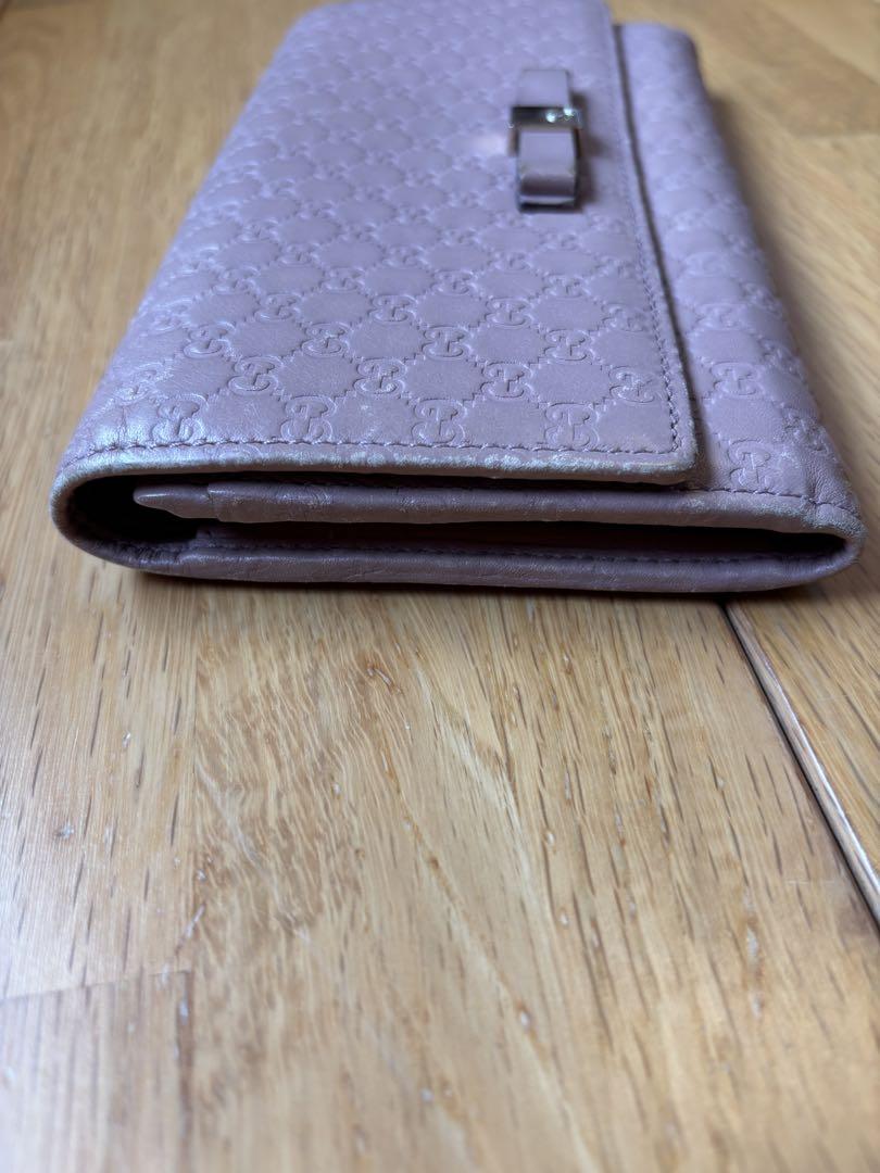 GUCCIグッチ長財布ウォレット　ピンクベージュ