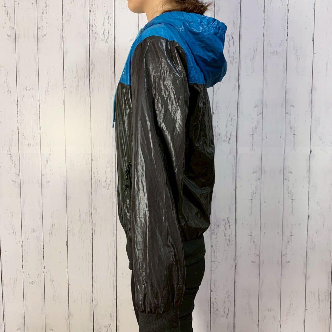 ノースフェイス ナイロンパーカー フルジップ メンズ S 黒青 ブルゾン