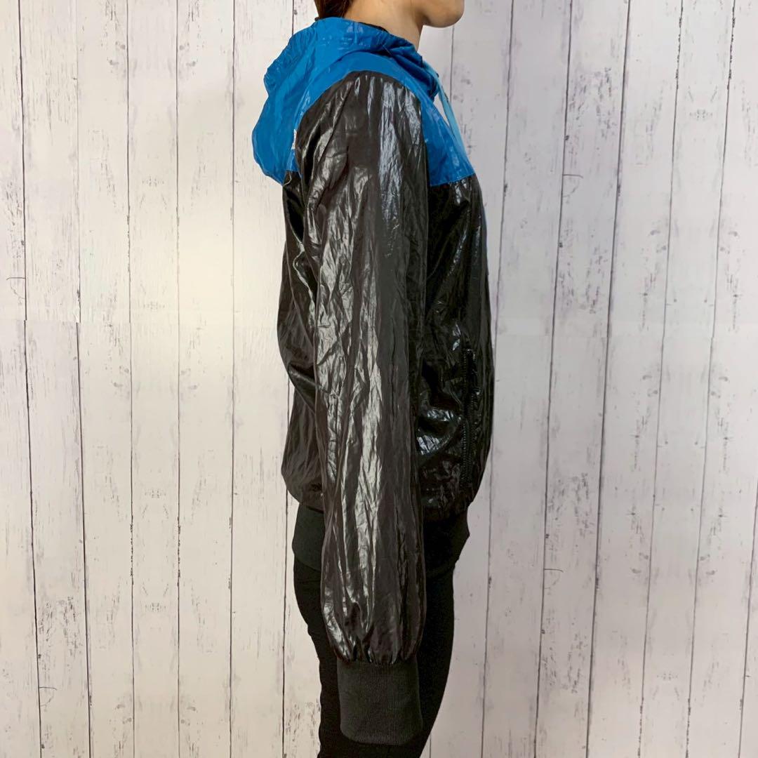 ノースフェイス ナイロンパーカー フルジップ メンズ S 黒青 ブルゾン