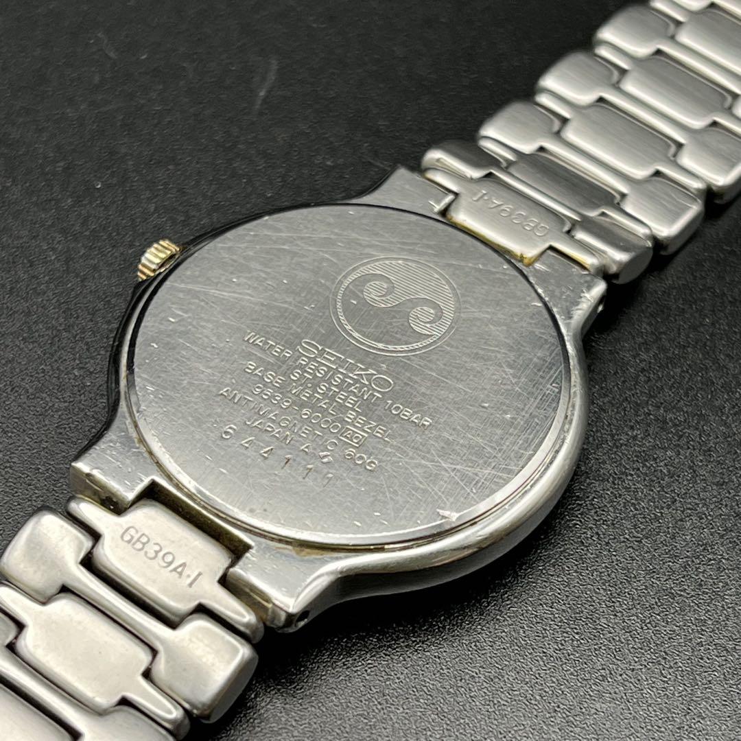 稼動 腕時計　SEIKO セイコー　新品電池　デイト　ラウンド　メンズ　C36