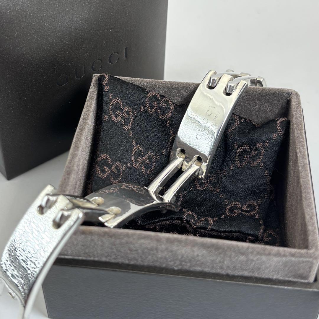【新品磨き】old GUCCI/オールドグッチ 4プレート ゲートブレスレット