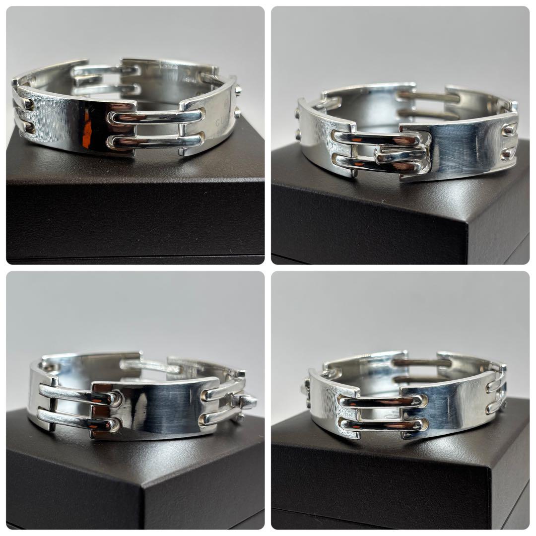 【新品磨き】old GUCCI/オールドグッチ 4プレート ゲートブレスレット