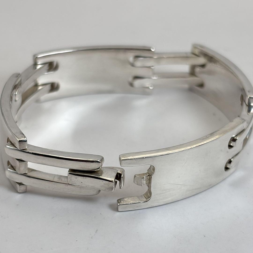 【新品磨き】old GUCCI/オールドグッチ 4プレート ゲートブレスレット