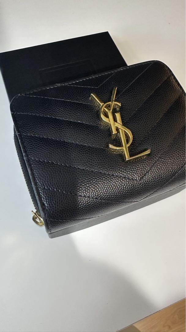 美品✨ saint laurent 2つ折り財布 ブラック 黒 YSL ジップ SAINT LAURENT サンローラン 財布 メンズ 二つ折り財布 イースト