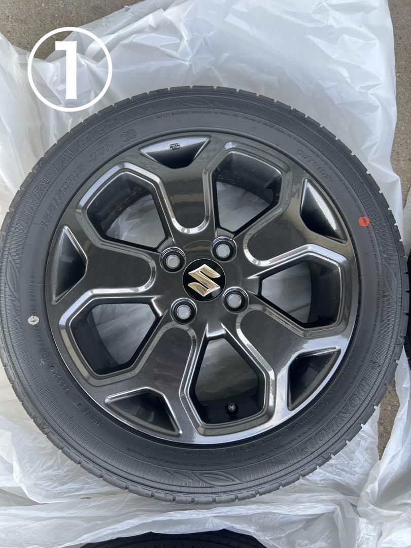 スズキハスラータフワイルド純正15インチ ホイールセット　 ❮ 納車前取外 ❯