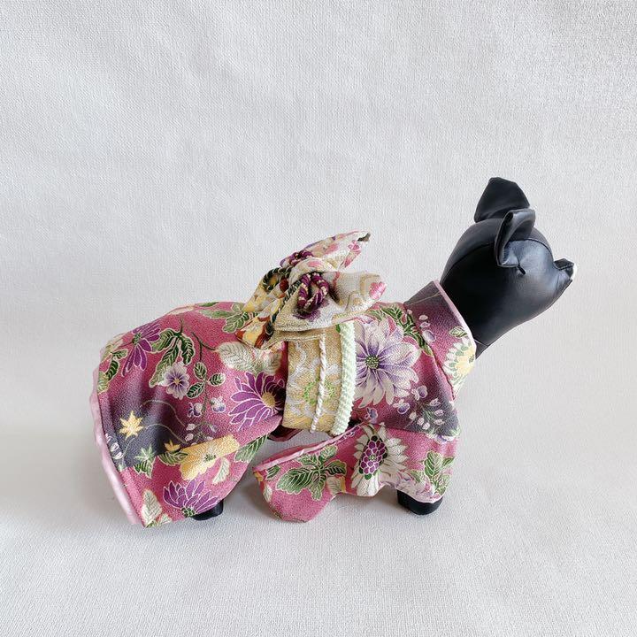 くらいまで 犬の着物✨犬用本格振袖 ピンクグレー わんこ着物 犬服 5UpCH-m79306188244 晴れ着 S らくらくメ