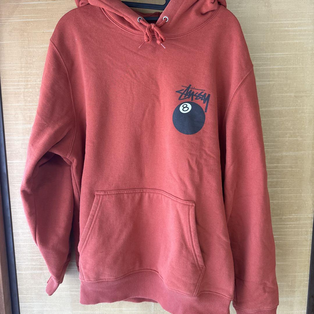 Stussy 赤 パーカー 8ボール