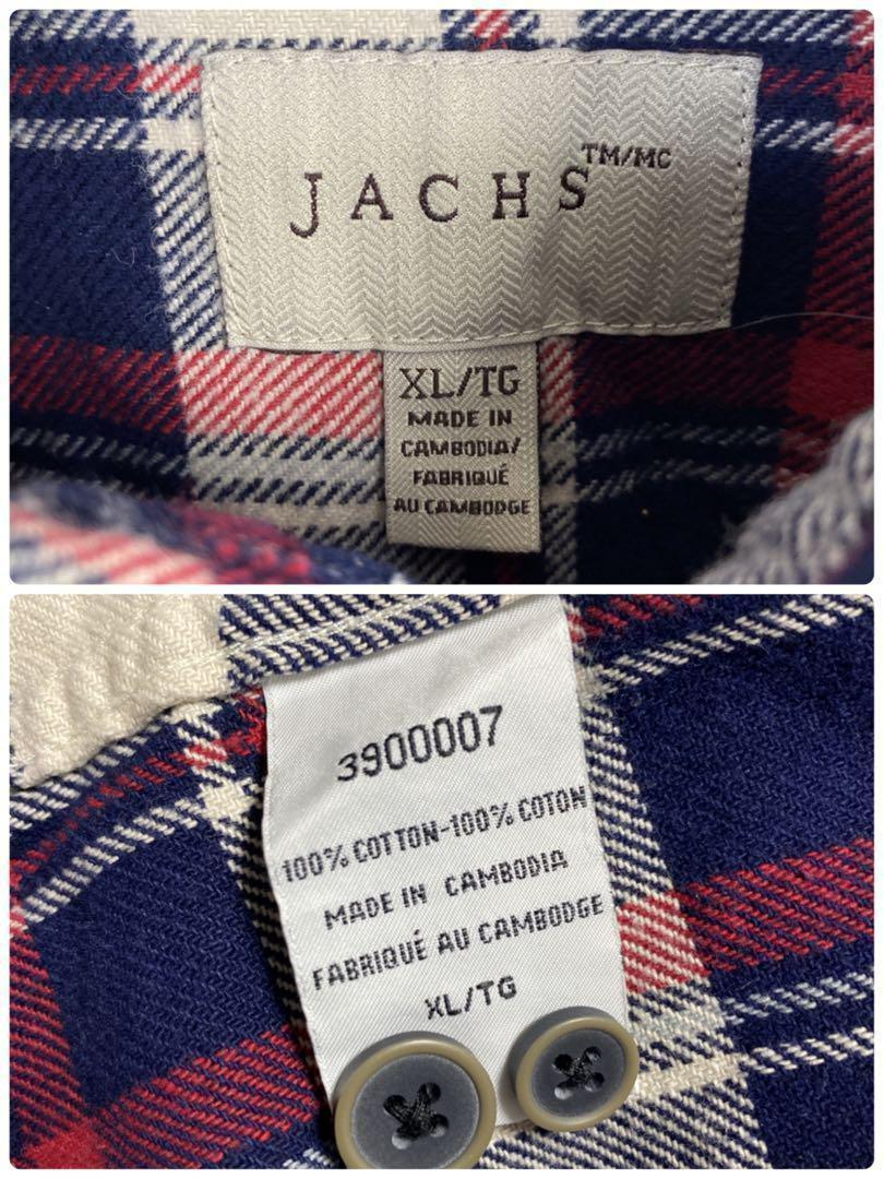 【人気】US古着☆フランネルシャツ　チェック柄長袖シャツ　レッドネイビー