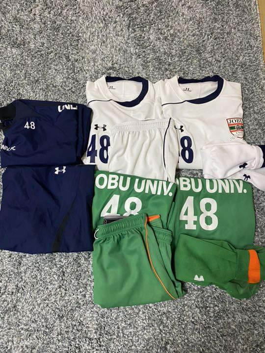 サッカー 上武大学 ユニフォーム一式、ピステ上下