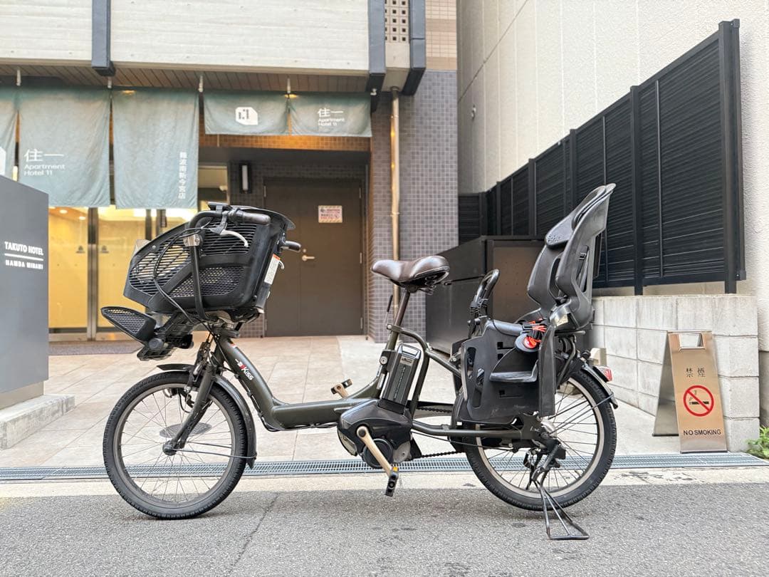 電動アシスト自転車 チャイルドシート付きやや傷や汚れあり