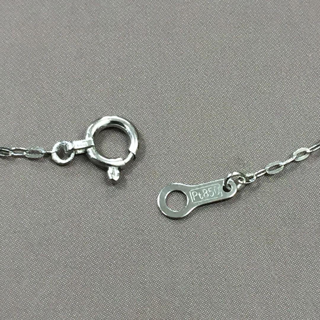 Pt850 プラチナ 45cm 平小豆ネックレス 本物 シンプル レディース