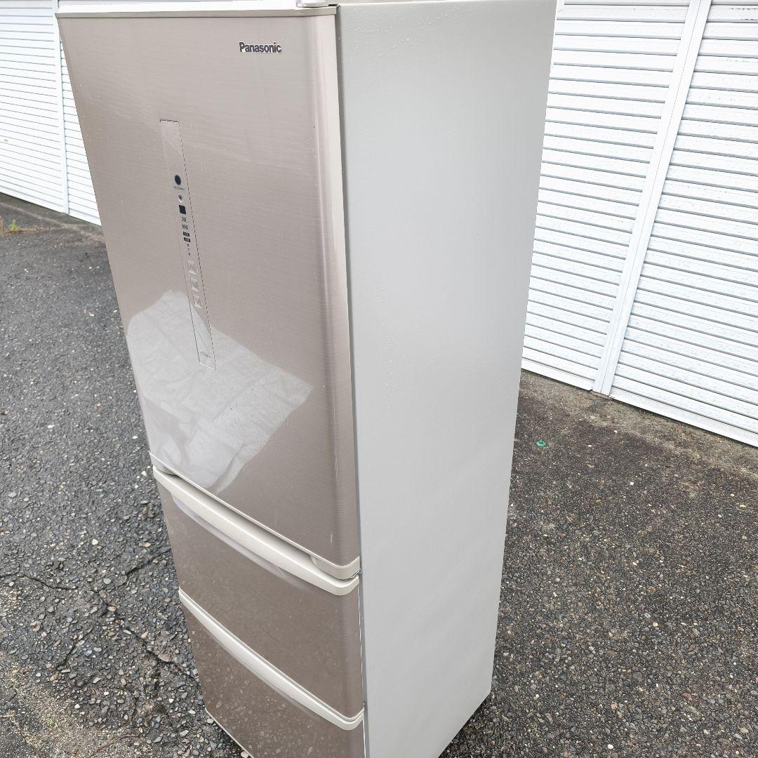 パナソニック 冷蔵庫 シルキーゴールド 365L 右開き 除菌清掃済