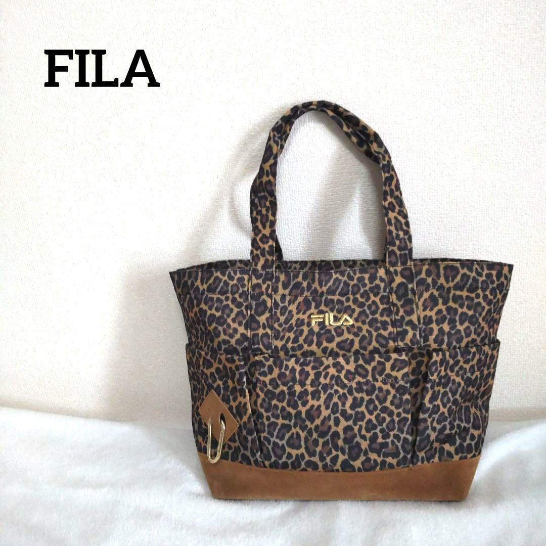 フィラ レオパード柄トートバッグ ロゴ刺繍 平成ギャル グランジ