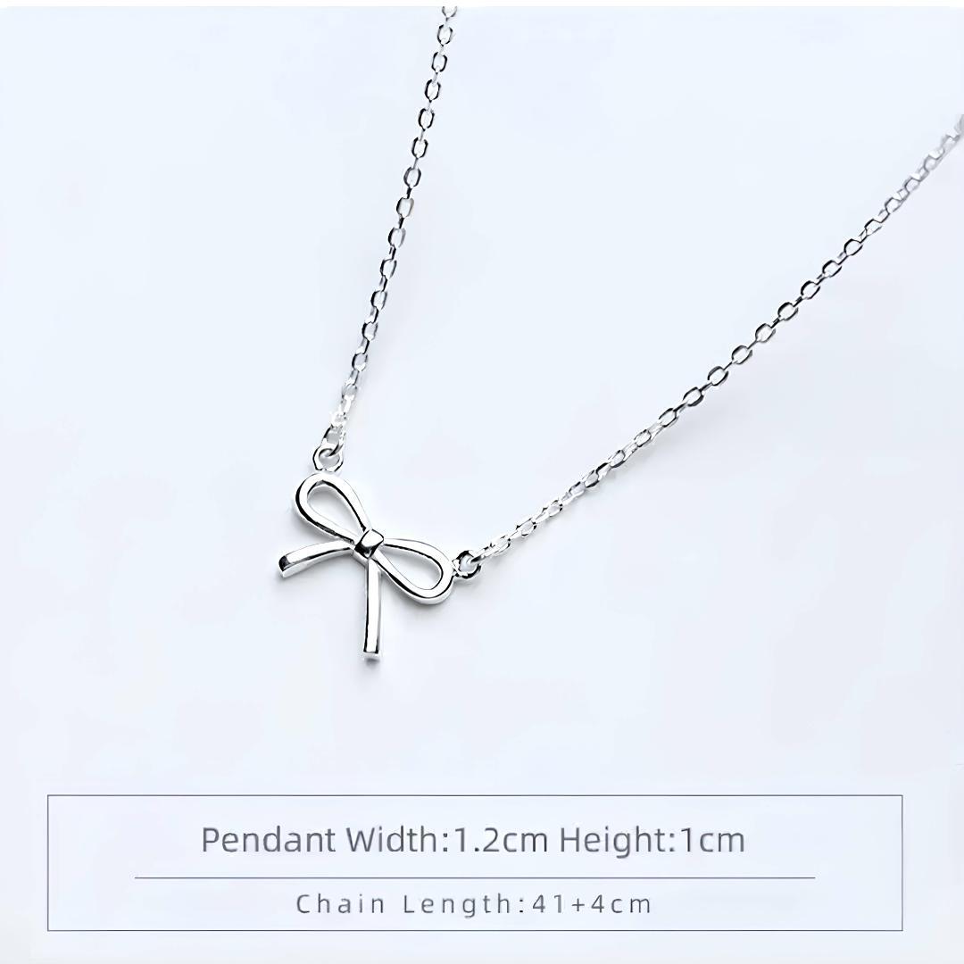 n140A【高品質✧】リボンネックレス　シルバー　可愛い　記念日　ギフト無料 n140a【高品質✧】リボンネックレス シルバー 可愛い 記念日