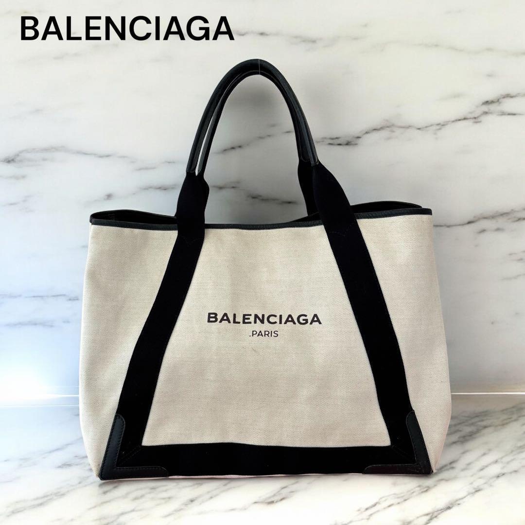 人気☆BALENCIAGA ☆ネイビーカバス トートバッグ ミディアム