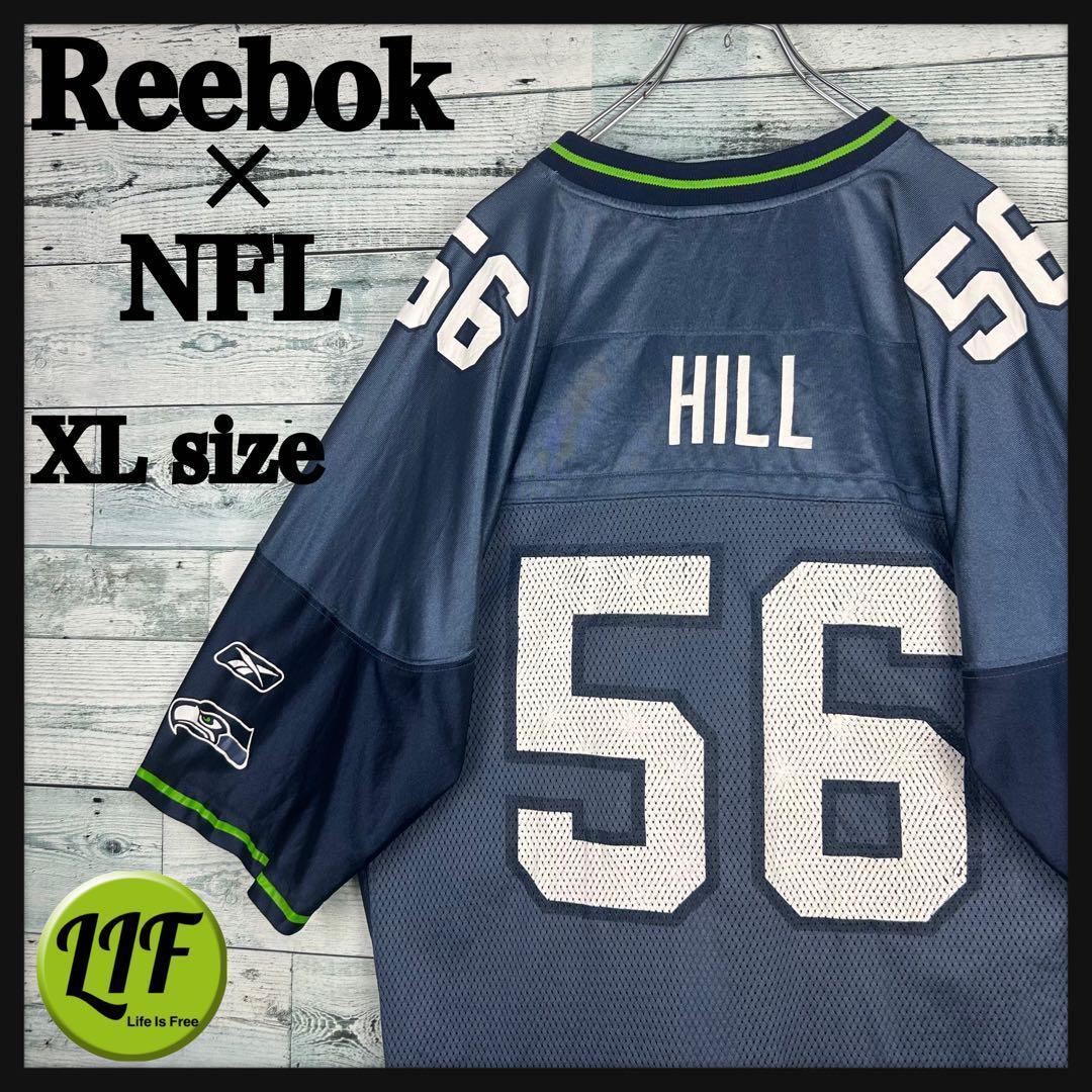 リーボック NFL プリントチームロゴ シーホークス アメフトゲームシャツ XL