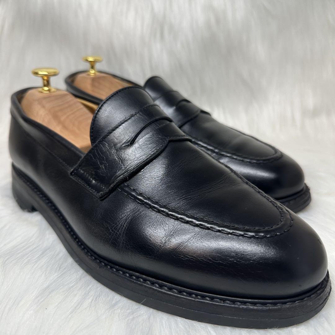 【本日特価】 バーウィック 美品✨Berwick 5260 ブラック ローファー コイン 靴