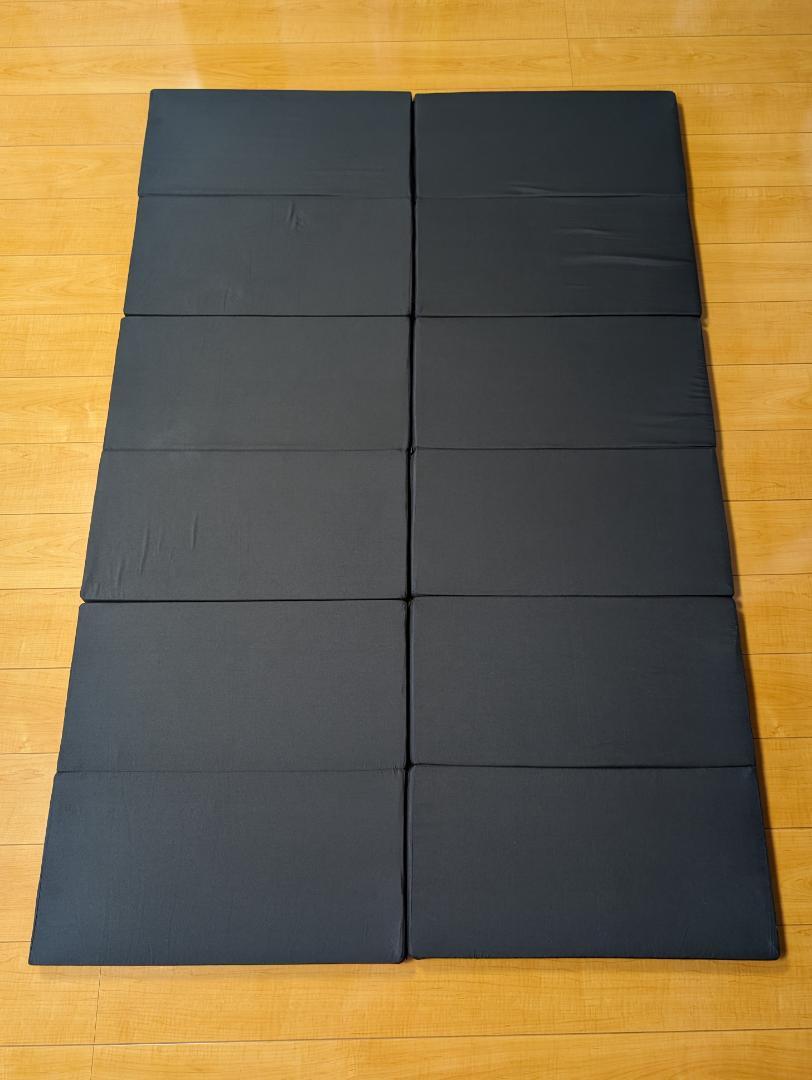 2枚セット車用硬め折りたたみマットレス 60×180cm MK6-SSS BK