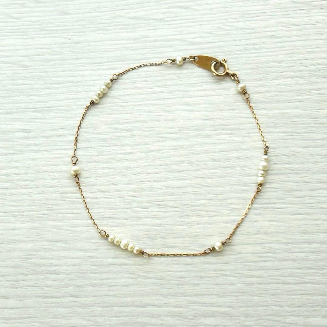 【ete】K10YG パール ステーション ブレスレット