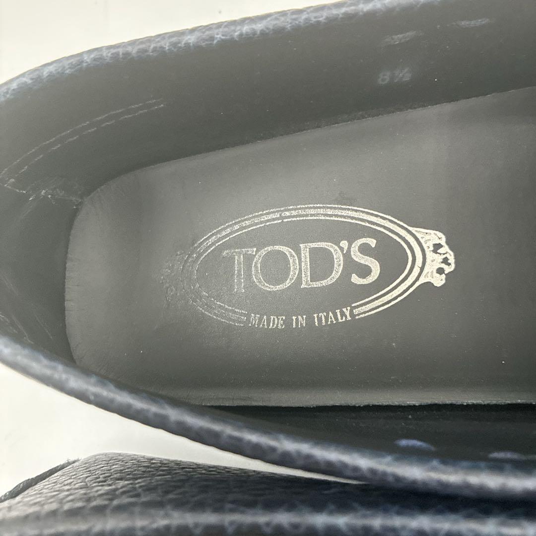 良品 TOD'S トッズ ビットローファー 8.5 シボ革 ドライビングシューズ