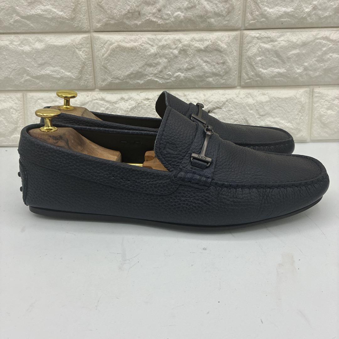 良品 TOD'S トッズ ビットローファー 8.5 シボ革 ドライビングシューズ