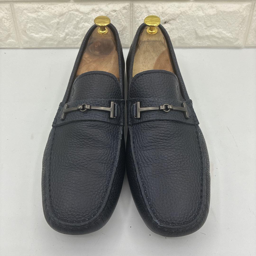 良品 TOD'S トッズ ビットローファー 8.5 シボ革 ドライビングシューズ