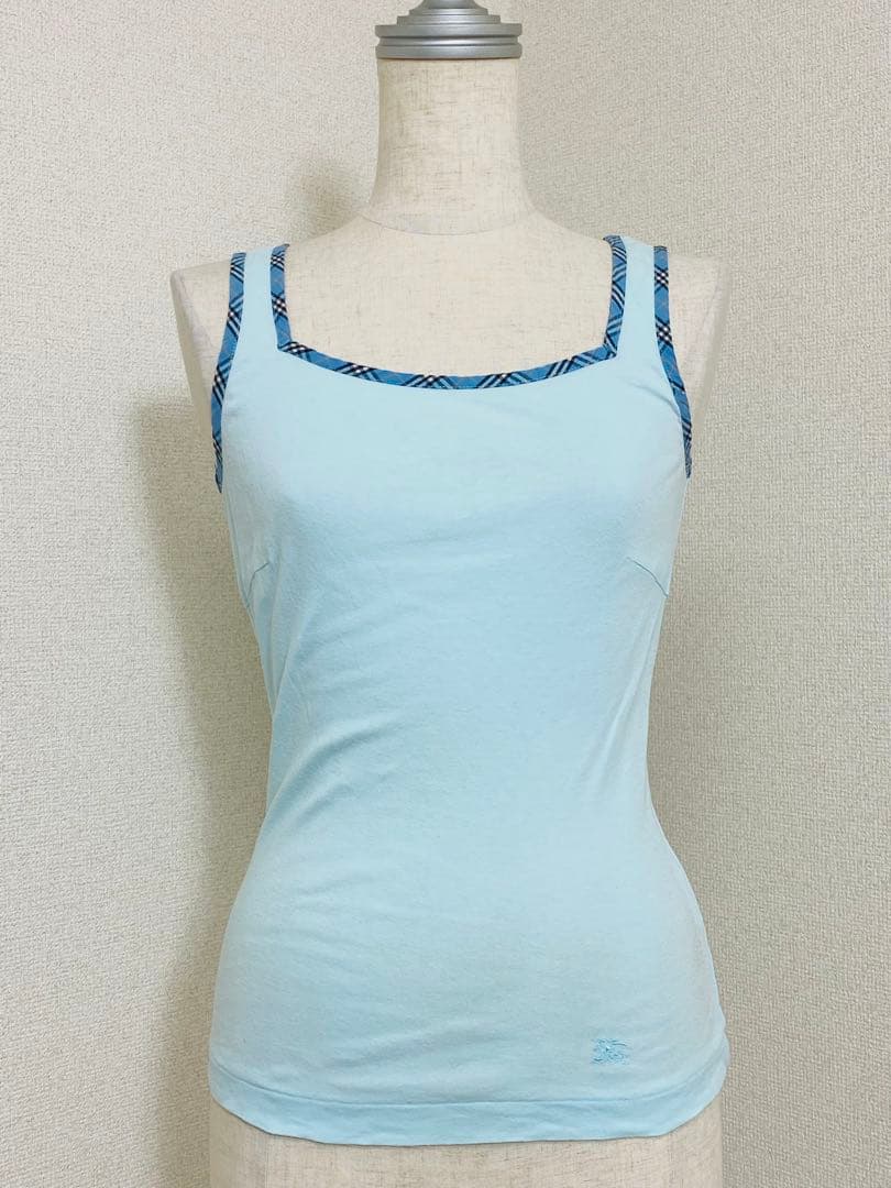 BURBERRY BLUE LABEL ホースロゴ刺繍 タンクトップ