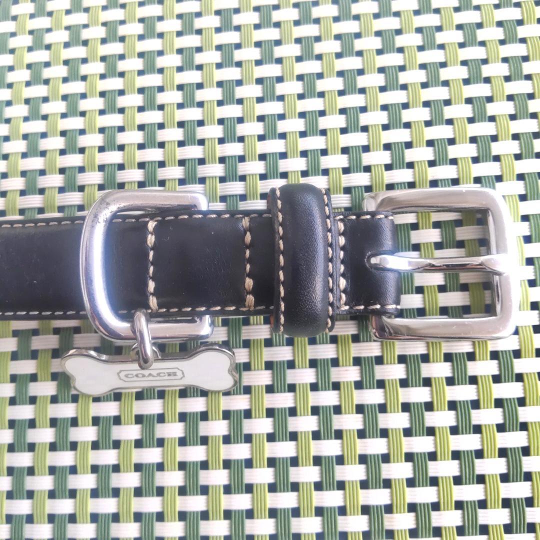 【犬用品】コーチ COACH 黒 レザー首輪S