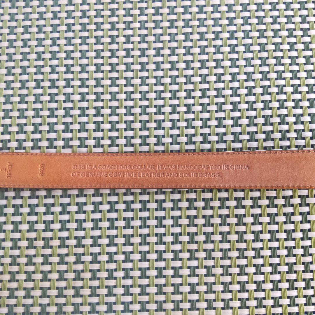 【犬用品】コーチ COACH 黒 レザー首輪S