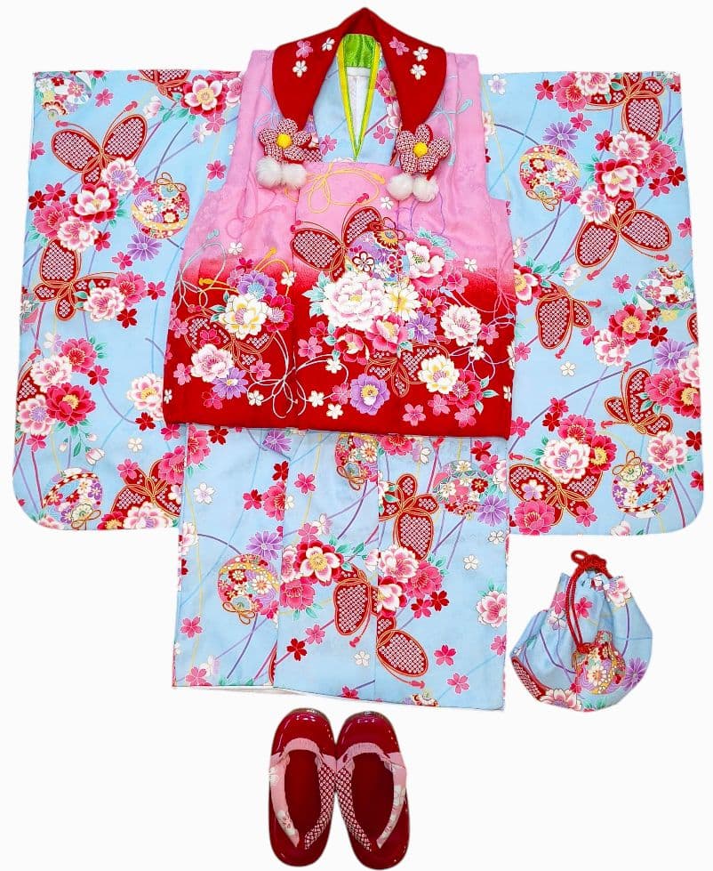 ☆3歳用 被布セット☆花柄 着物
