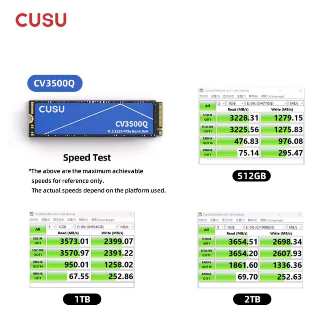 CUSU CV3500Q 512GB SSD M.2 NVMe 2280 2個