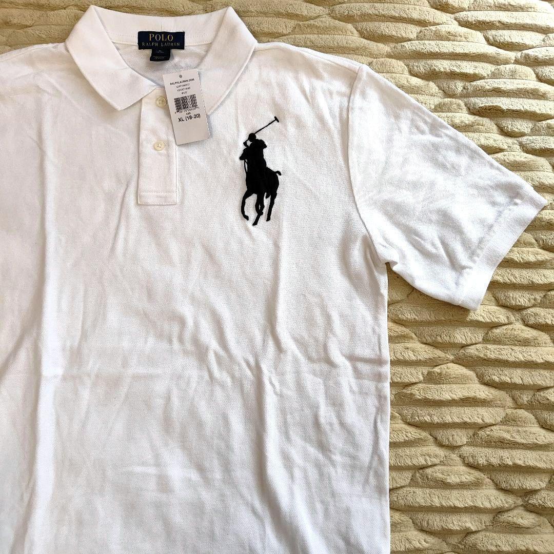 タグ付き未使用品　POLO　ラルフローレン　ポロシャツ　XL　ホワイト　半袖トップス