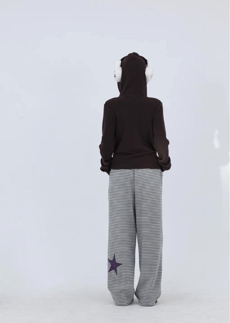 FUZZYKON 星柄　カジュアル　ズボン　綿パン　縞　y2k 00s