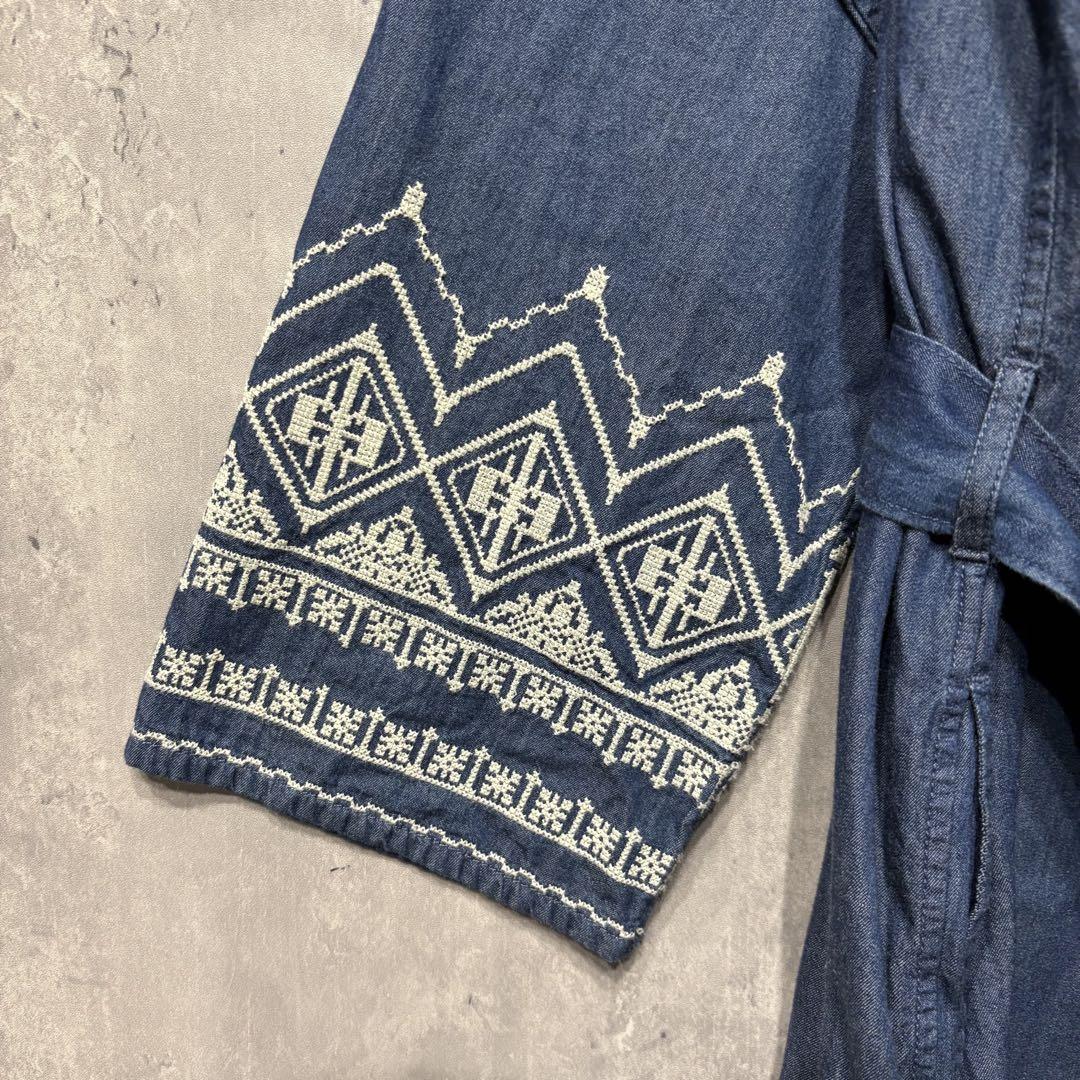 PINK HOUSE ピンクハウス デニム ロングコート 羽織り 刺繍