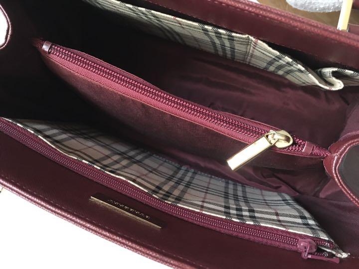 BURBERRY レザーバッグ ワインカラー BmuWb-m79343136831 バーバリー 正規激安