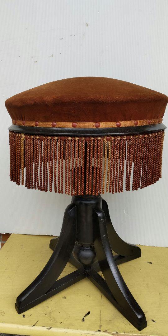 背もたれ付 上下移動式 ピアノ椅子 昭和レトロ 中古品 m64507769778_1.jpg?1749046668