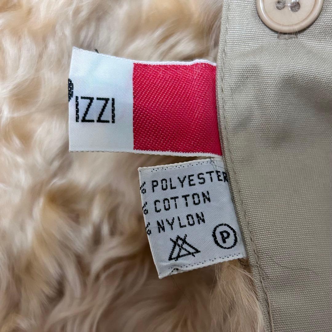 Pizzi ライナーファー ボタンレス ロングコート 44 ベージュ