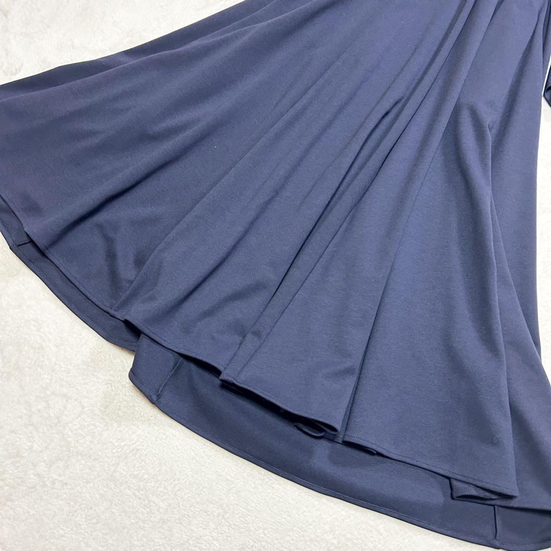 ♦︎美品♦︎ランバンオンブルー　カシュクールカットソーワンピース　ギャザー　ネイビー