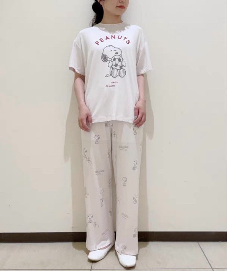 【PEANUTS】ワンポイントTシャツ& ロングパンツ