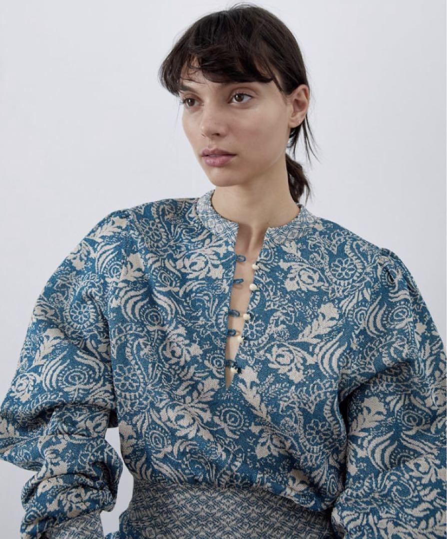 新品☆ZARA ザラ ロングワンピース Sサイズ ブルー - メルカリ