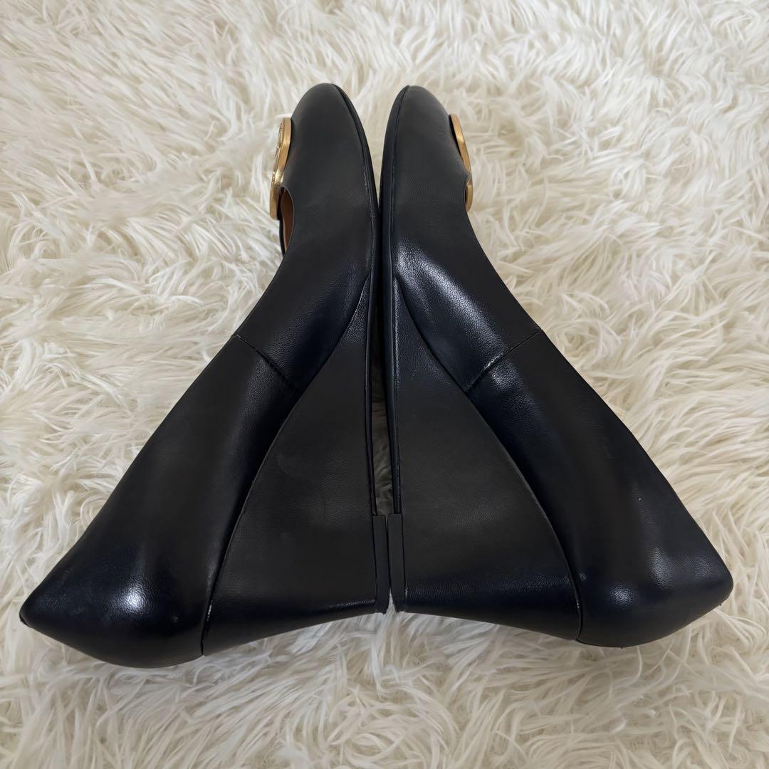 ✨美品✨ トリーバーチ　パンプス　ウェッジソール　ナッパレザー　ゴールド24cm