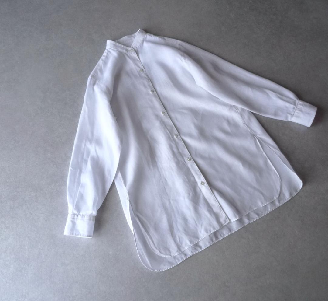 結婚祝い スティーブンアラン 2万円 リネン100%のロングシャツ ホワイト トップス